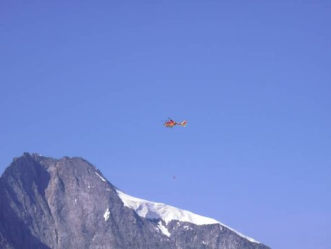 Hubschrauberbergung von einem Kameraden - haben wir auf der Dreiherrenspitze gar nicht mitgekriegt