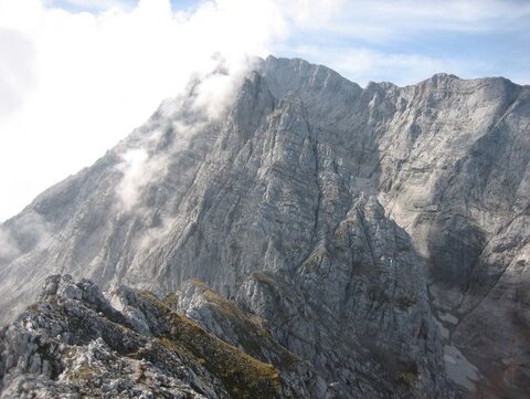 Hochkalter kurz vor der Eisbodenscharte aus gesehen