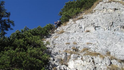 Schlüsselstelle im Abstieg