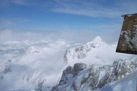 Blick zum Tennengebirge - oben sogar sonnig!