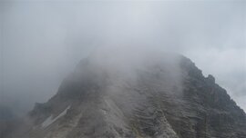Birkkarspitze in Wolken