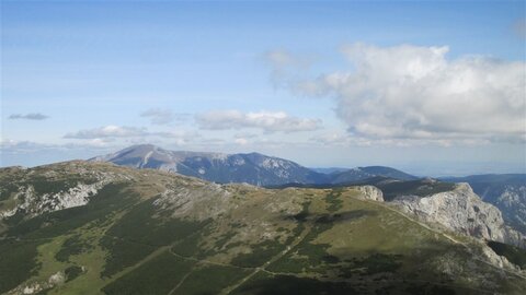 Blick aufs Plateau und den Schneeberg