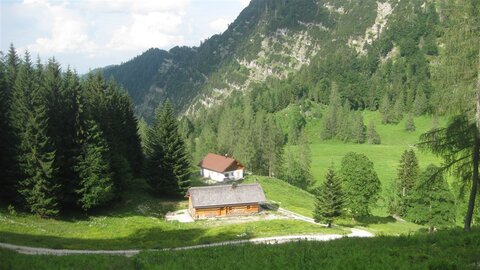 Grünaualm im Abstieg