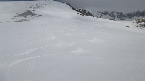 Da ist der Firn - oben Weisseck in Wolken