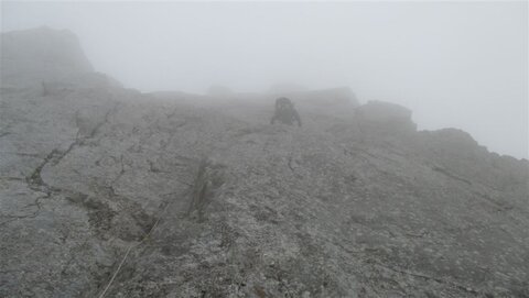Fabian verschwindet im Nebel