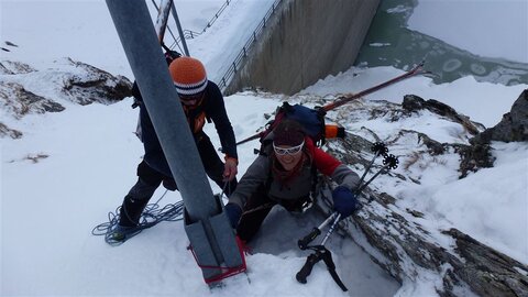 Abseilen bei der Staumauer