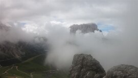 Der Langkofel zeigt sich kurz