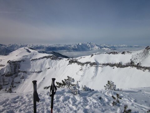 Auch Richtung Westen - Gruberhorn/Dürlstein und dahinter der Hohe Göll