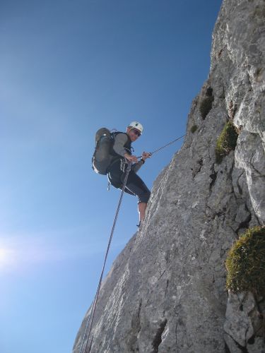 Abseilen nach dem ersten verkofferer