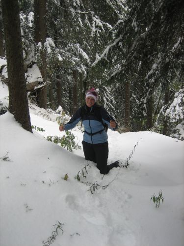 Die Eva hätt gern Stecken und Ski dabei gehabt